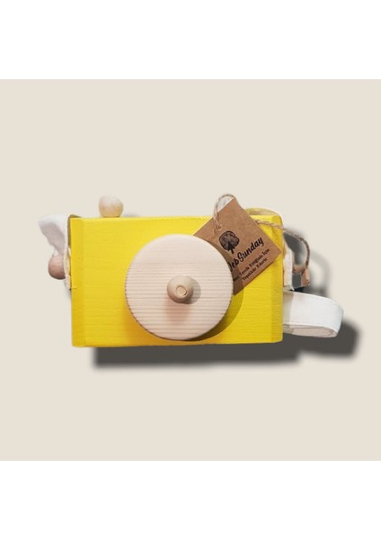 Dekoratif Organik Fotoğraf Makinesi, 1 2 3 Yaşındaki Erkek ve Kız Montessori Oyuncak-Civciv Sarı fiyatları