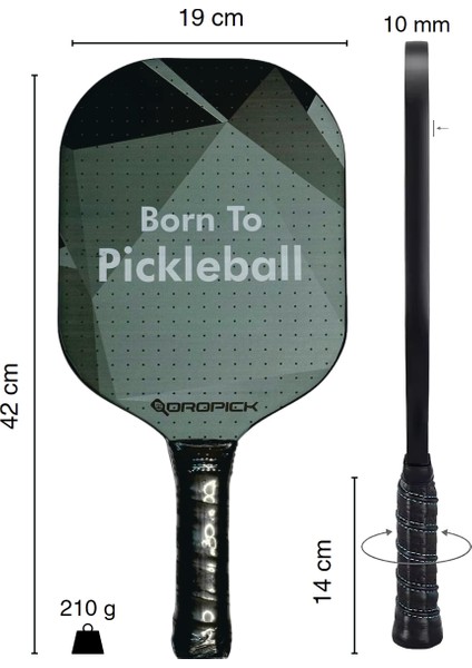 Born Elite Pro Serisi Fiberglass Çerçevesiz Pickleball Raketi