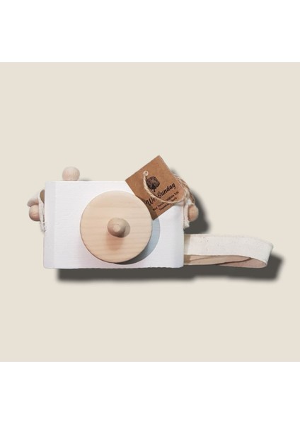 Dekoratif Organik Fotoğraf Makinesi, 1 2 3 Yaşındaki Erkek ve Kız Montessori Oyuncak-Beyaz fiyatları