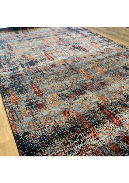 Bella 06471b Lacivert Terra Bohem Retro Tarz Ipek Halı modelleri