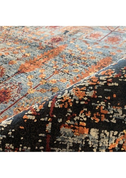 Bella 06471b Lacivert Terra Bohem Retro Tarz Ipek Halı fırsatları