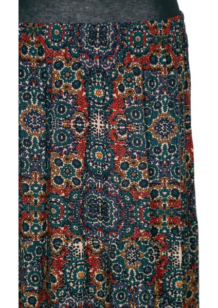 Hesna Kadın Olcay Yazlık Dokuma Viskon 3 Kat Etnik Petrol Etek fiyatları