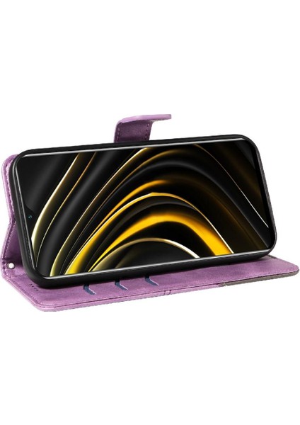 Elmas Dikiş ve Kart Yuvası Deri ile Xiaomi Redmi 9t Için Flip Case (Yurt Dışından)