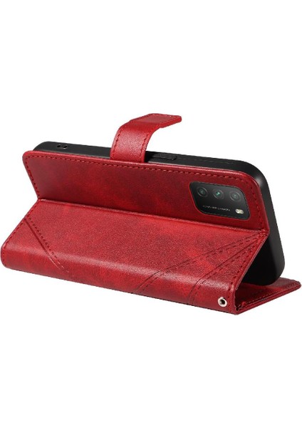 Elmas Dikiş ve Kart Yuvası Deri ile Xiaomi Redmi 9t Için Flip Case (Yurt Dışından)