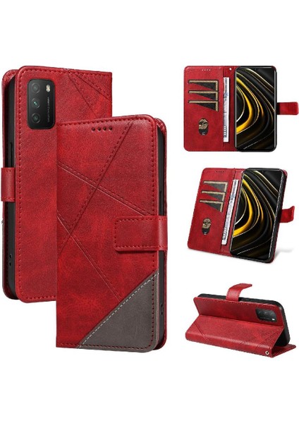 Elmas Dikiş ve Kart Yuvası Deri ile Xiaomi Redmi 9t Için Flip Case (Yurt Dışından)