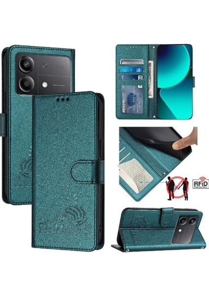 Xiaomi Poco X6 Neo 5g Kart Yuvası Tutucu Için Kickstand Cüzdan Flip Kedi (Yurt Dışından)