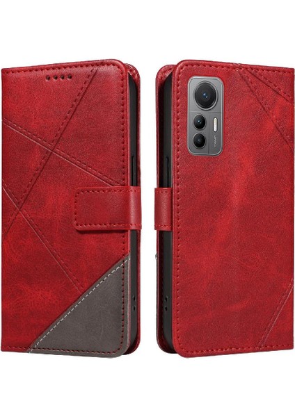 Elmas Dikiş ve Kart Yuvası Deri ile Xiaomi 12 Lite Için Flip Case (Yurt Dışından)