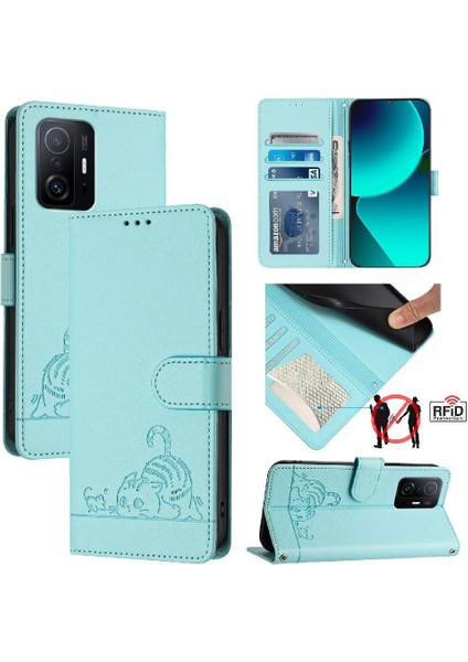 Xiaomi Mi 10T/10T Pro Kart Yuvası Tutucu Kickstand Cüzdan Flip Kedi (Yurt Dışından)
