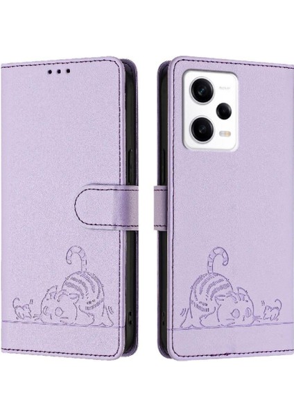 Xiaomi Poco X5 Pro 5g Için Kılıf Cüzdan Kapak Çevirin Kedi Rfıd Kart Yuvası Tutucu (Yurt Dışından)