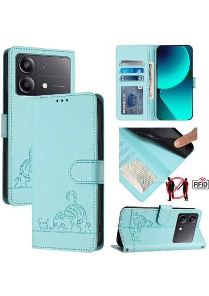 Xiaomi Poco X6 Neo 5g Kart Yuvası Tutucu Için Kickstand Cüzdan Flip Kedi (Yurt Dışından)