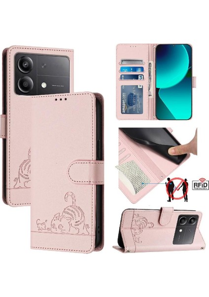 Xiaomi Poco X6 Neo 5g Kart Yuvası Tutucu Için Kickstand Cüzdan Flip Kedi (Yurt Dışından)