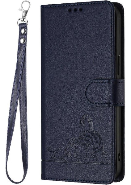Xiaomi Redmi Için Not 12 4g Kedi Rfıd Cüzdan Kapak Çevirin Kart Yuvası (Yurt Dışından)