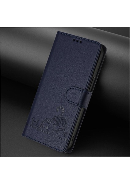 Xiaomi Redmi Için Not 12 4g Kedi Rfıd Cüzdan Kapak Çevirin Kart Yuvası (Yurt Dışından)