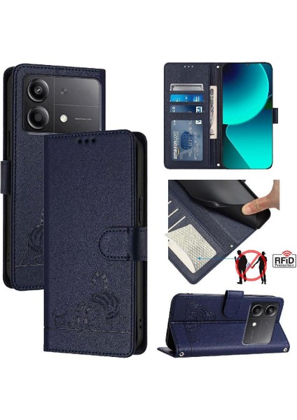 Xiaomi Poco X6 Neo 5g Kart Yuvası Tutucu Için Kickstand Cüzdan Flip Kedi (Yurt Dışından)