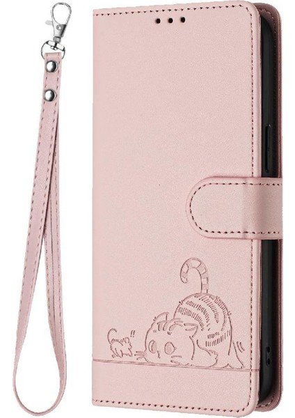 Xiaomi Redmi Için Not 12 4g Kedi Rfıd Cüzdan Kapak Çevirin Kart Yuvası (Yurt Dışından)