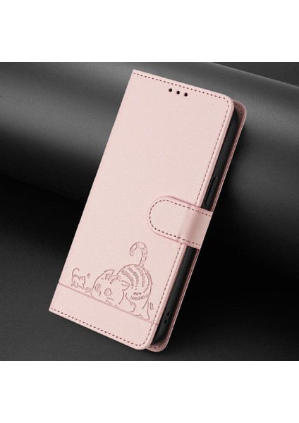 Xiaomi Redmi Için Not 12 4g Kedi Rfıd Cüzdan Kapak Çevirin Kart Yuvası (Yurt Dışından)