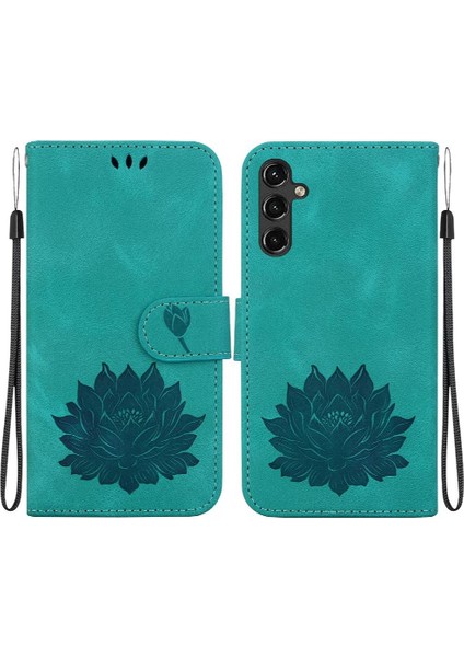 Samsung Galaxy A14 Için Flip Case 5g Kabartma Lotus Çiçek Kickstand Cüzdan (Yurt Dışından)