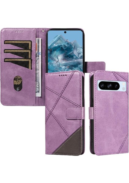 Elmas Dikiş ve Kart Yuvası Kılıfı ile Google Pixel 8 Pro Için Flip Case (Yurt Dışından)