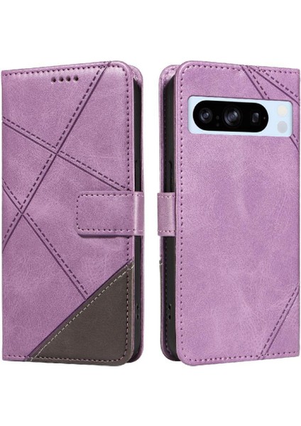 Elmas Dikiş ve Kart Yuvası Kılıfı ile Google Pixel 8 Pro Için Flip Case (Yurt Dışından)
