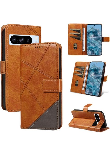 Elmas Dikiş ve Kart Yuvası Kılıfı ile Google Pixel 8 Pro Için Flip Case (Yurt Dışından)