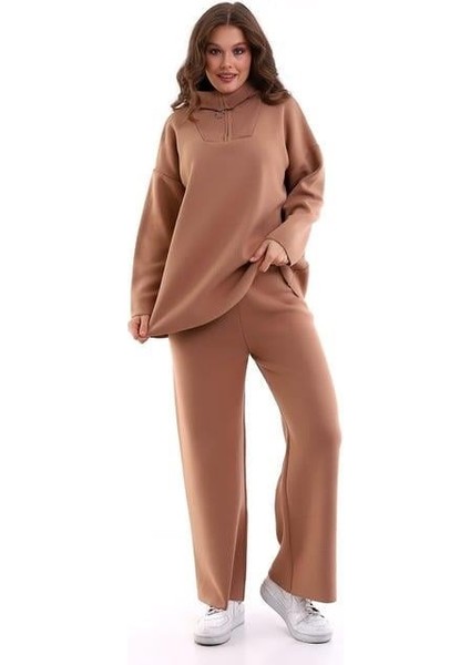 Oversize Fermuarlı Triko Alt Üst Takım 1805