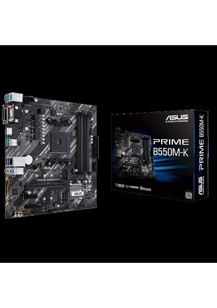 Prıme B550M-K Ddr4 4600MHZ 1xvga 1xhdmı 1xdvı 2xm.2 USB 3.2 Matx Am4 (Amd Am4 5000/4000 G/3000 Serisi Ile Uyumlu)