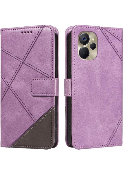 Elmas Dikiş Yüksek Kaliteli Deri Telefon ile Realme V20 Için Flip Case (Yurt Dışından)