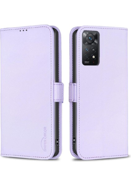 Xiaomi Redmi Not 11 Için Flip Case 4g Kickstand Manyetik Kart Yuvaları Tutucu (Yurt Dışından)