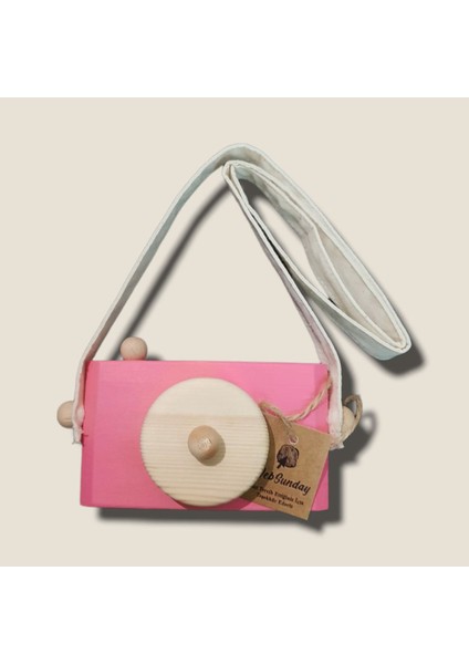 Dekoratif Organik Fotoğraf Makinesi, 1 2 3 Yaşındaki Erkek ve Kız Montessori Oyuncak-Gül Kurusu