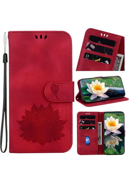 Samsung Galaxy M34 5g Kabartma Lotus Çiçek Kickstand Cüzdan Için Flip Case (Yurt Dışından)