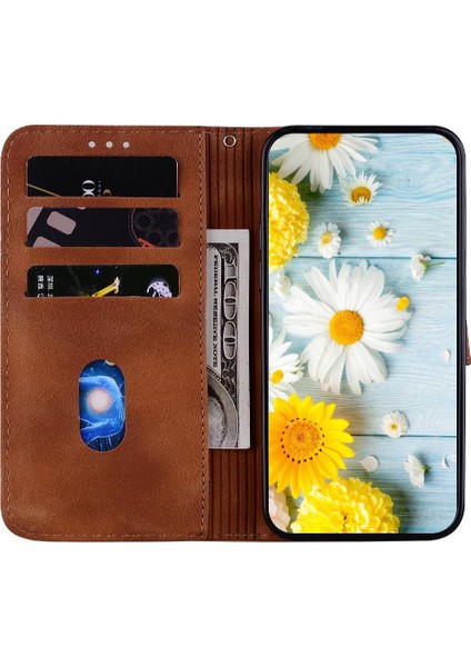 Tecno Spark G0 2024 Manyetik Kabartmalı Zambak Kart Tutucu Için Flip Case (Yurt Dışından)