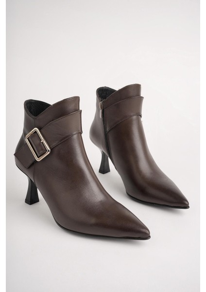 Monica Garantili Hakiki Deri Kemer ve Toka Detaylı Fermuarlı Ince Topuklu Kadın Bot fiyatları