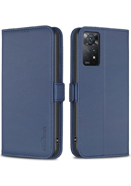 Xiaomi Redmi Not 11 Için Flip Case 4g Kickstand Manyetik Kart Yuvaları Tutucu (Yurt Dışından)