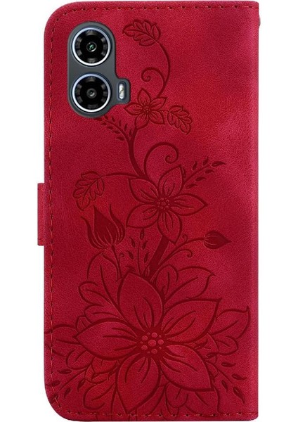 Motorola Moto G24 Kickstand Cüzdan Kabartmalı Zambak Manyetik Için Flip Case (Yurt Dışından) indirimleri