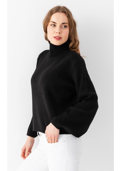 Balon Kol Balıkçı Yaka Triko Kazak Triko Bluz 1104 fiyatları