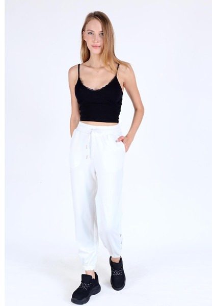 4281A Paça Çıtçıtlı Eşofman Beyaz fiyatları