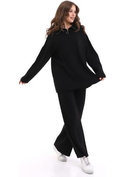 Oversize Fermuarlı Triko Alt Üst Takım 1805 fırsatları