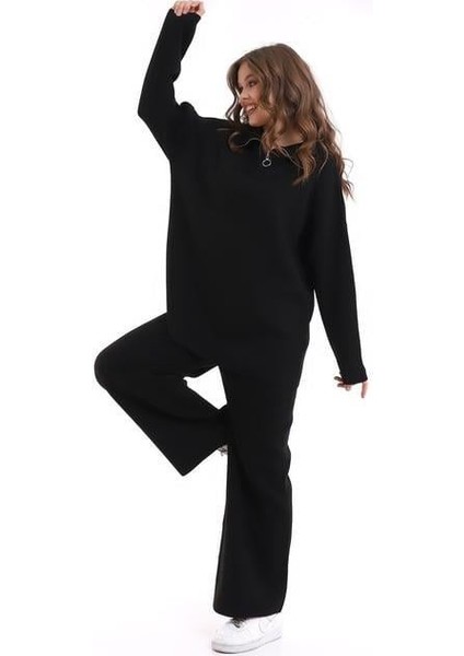 Oversize Fermuarlı Triko Alt Üst Takım 1805 indirimleri