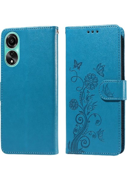 Oppo A78 4g Deri Kart Yuvaları Flip Çiçek Için Flip Case (Yurt Dışından)
