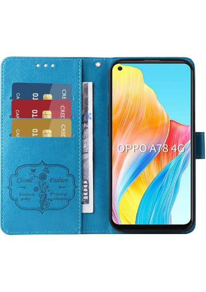 Oppo A78 4g Deri Kart Yuvaları Flip Çiçek Için Flip Case (Yurt Dışından) modelleri