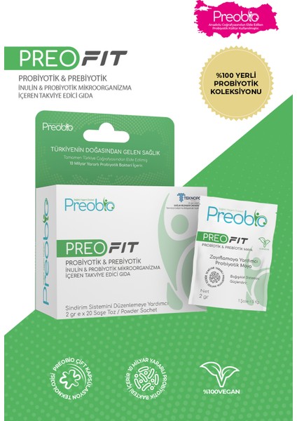 Preo Fit Probiyotik Gıda Takviyesi 20 Saşe x 2gr