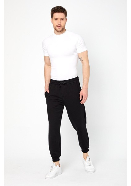 Jogger Fit Erkek Siyah Eşofman Altı