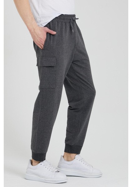 Kargo Cepli Jogger Fit Erkek Antrasit Eşofman Altı