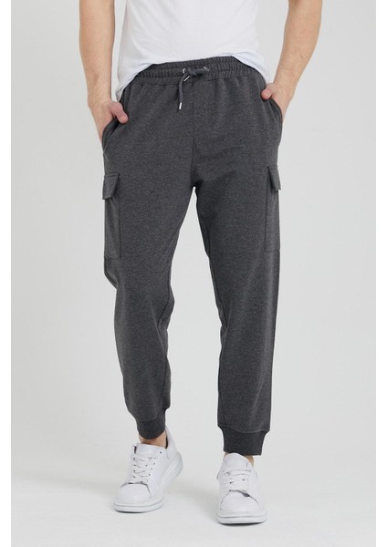 Kargo Cepli Jogger Fit Erkek Antrasit Eşofman Altı