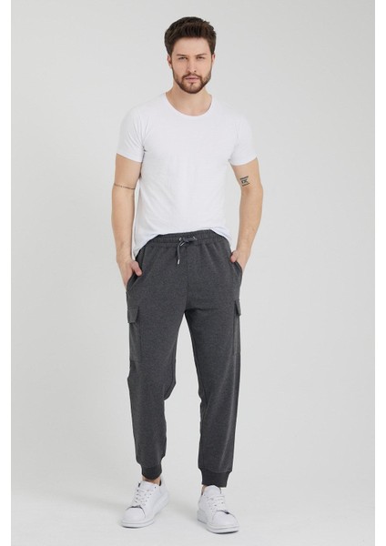 Kargo Cepli Jogger Fit Erkek Antrasit Eşofman Altı