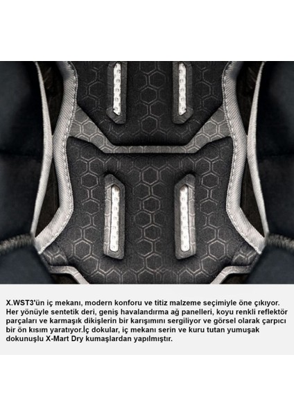 X.wst 3 Fluence Mat Siyah-Gri Kask