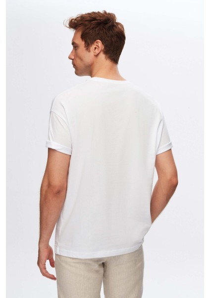 Ds Damat Regular Fit Beyaz %100 Pamuk T-Shirt