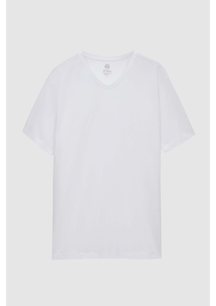 Ds Damat Regular Fit Beyaz %100 Pamuk T-Shirt
