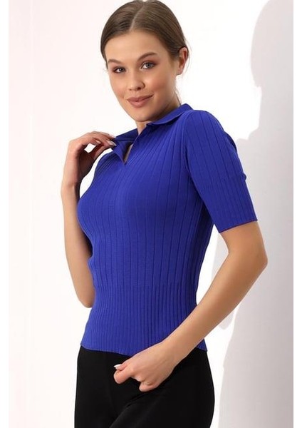 Polo Yaka Triko Bluz 6335 fiyatları