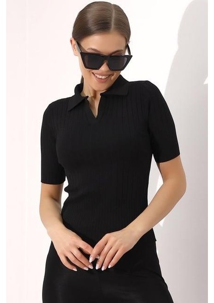 Polo Yaka Triko Bluz 6335 fırsatları